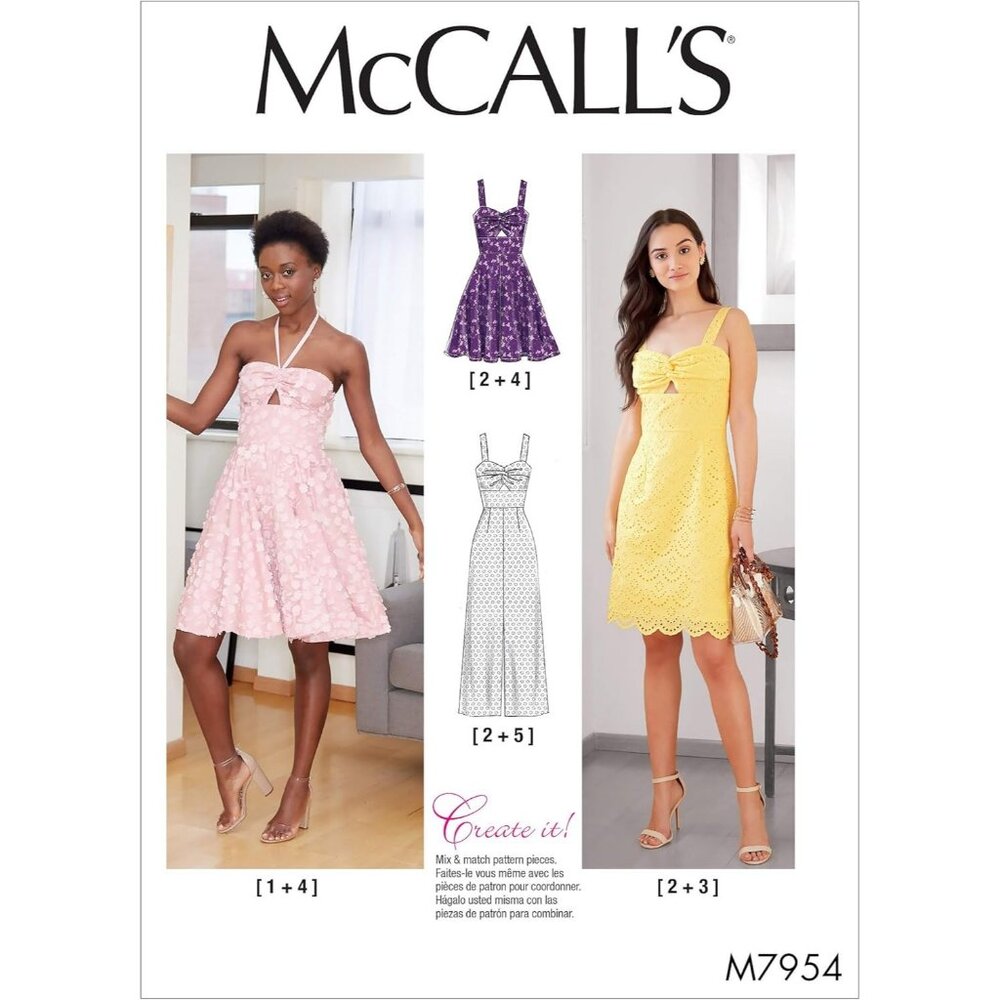 McCalls Sewing Pattern M7954 R10231 Dress Special Occasion Size 4-12‎